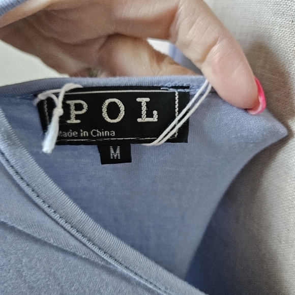 POL Pol Light Blue Sleeveless Fringe Tank Top M - Picture 5 of 8